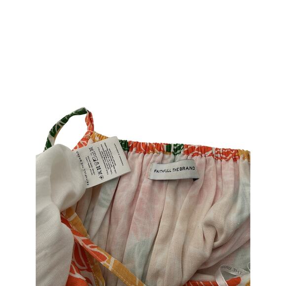 Faithfull The Brand 'Shaloom' Yellow Linen Midi Dress Size S - Picture 4 of 4